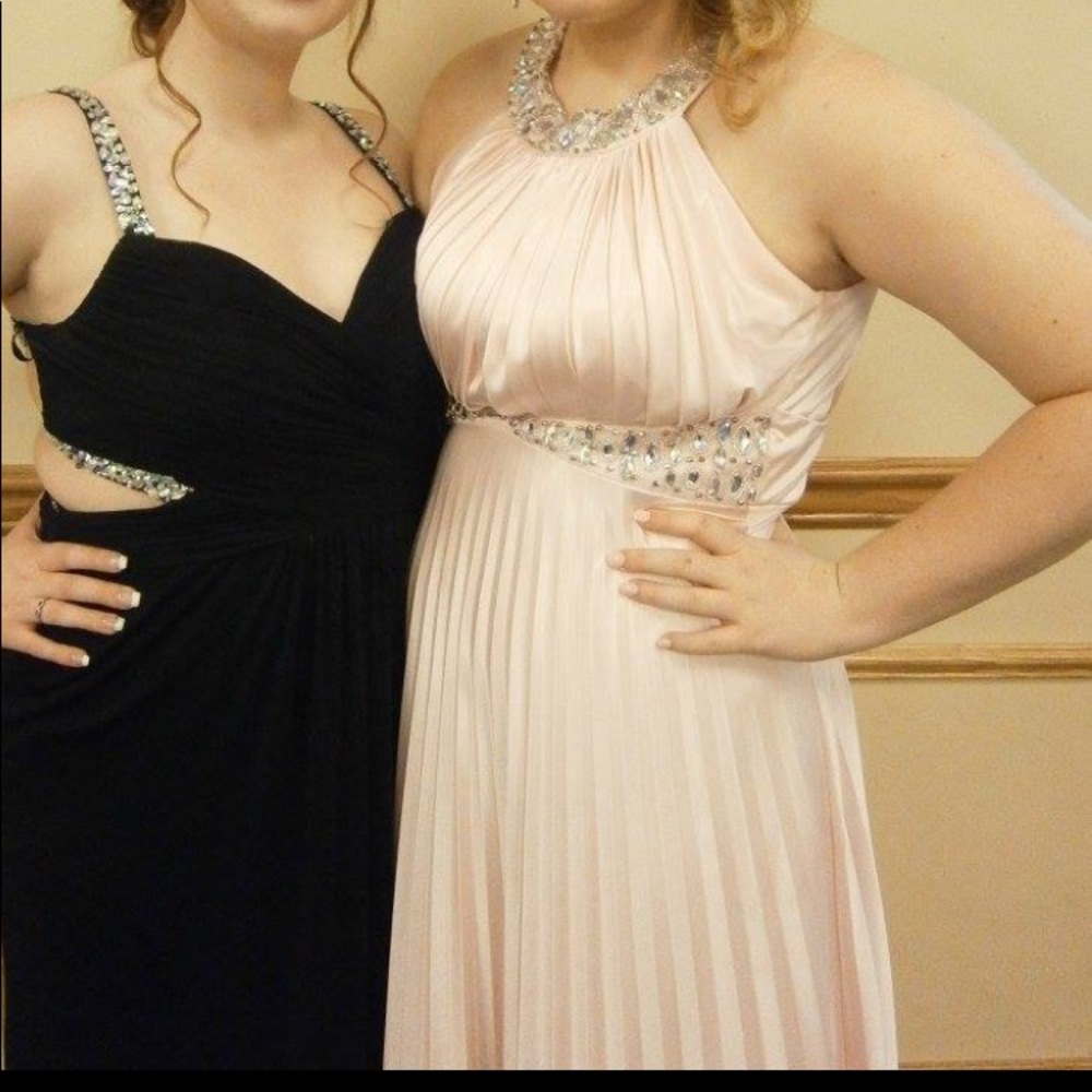 Baby pink prom dress from David’s bridal